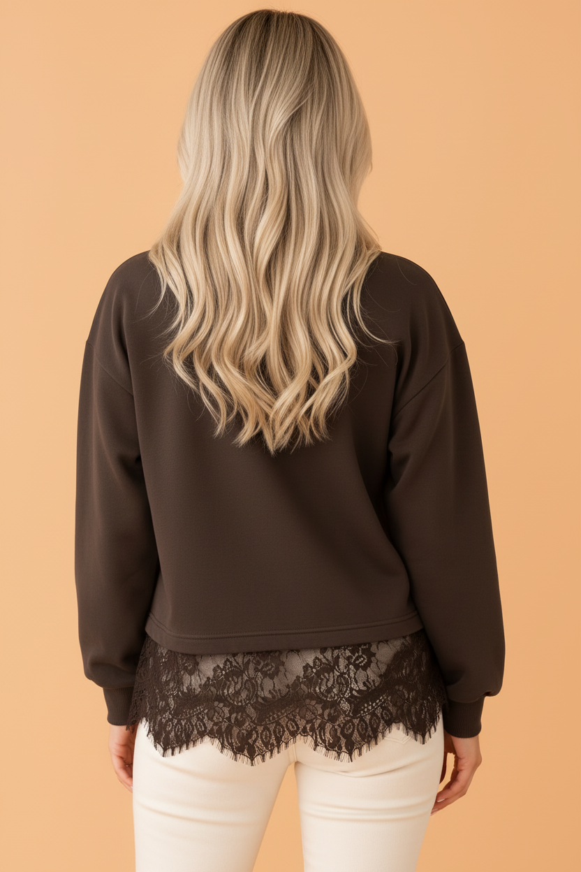 The Briar Mock Neck Lace Sweatshirt