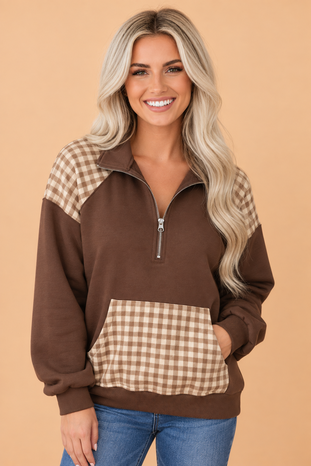 The Brynlee Gingham Sweatshirt