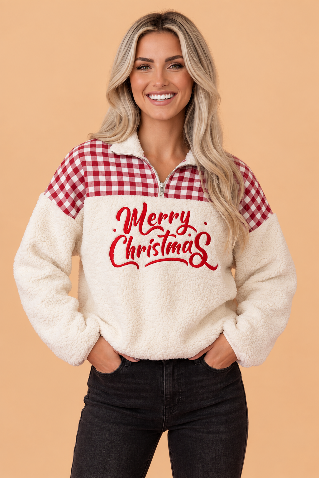 The Merry Christmas Gingham Sweatshirt