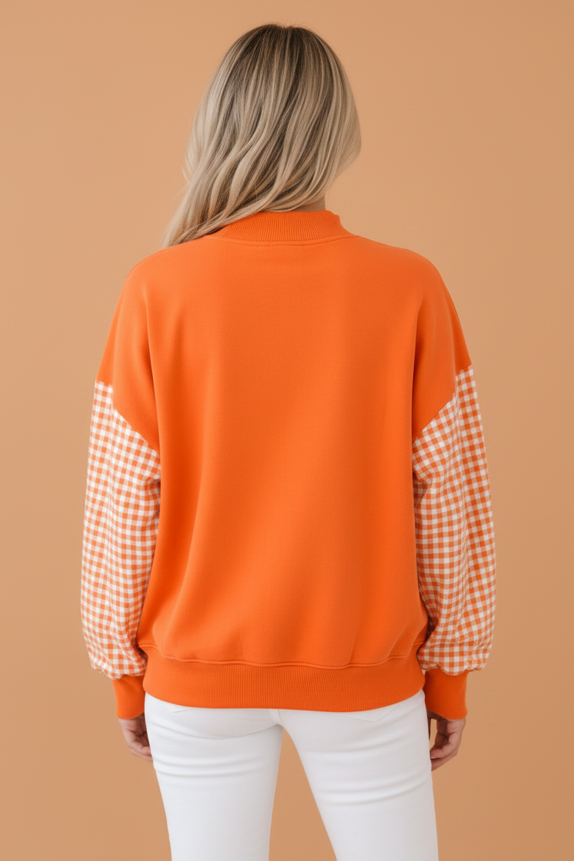 The Penelope Gingham Sleeve Sweatshirt