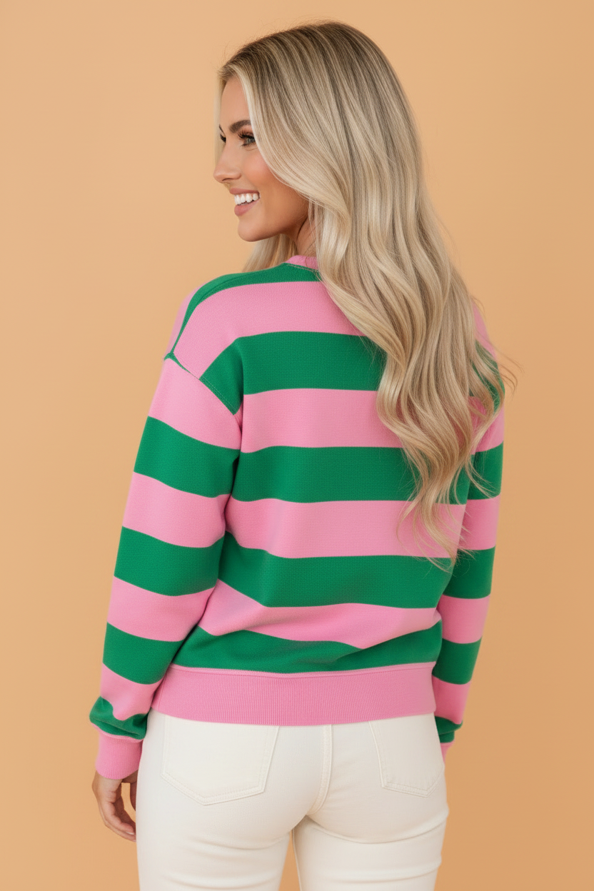 The Holly Jolly Stripe Sweatshirt