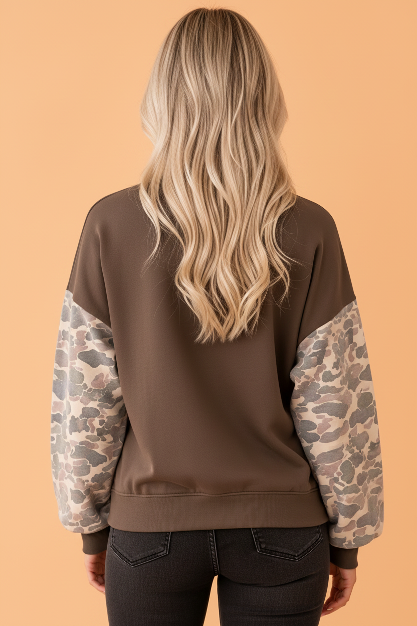 The Collins Camo Sleeve Sweatshirt