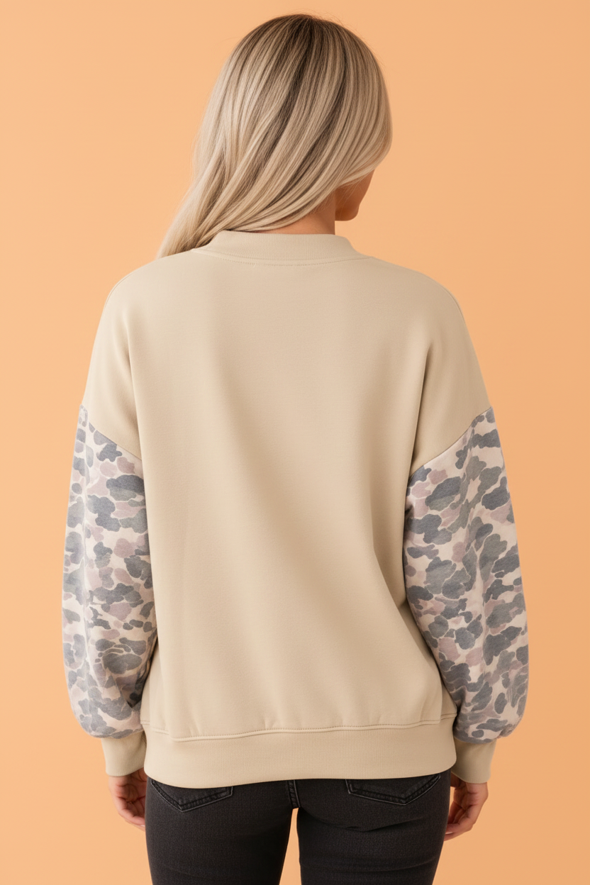 The Collins Camo Sleeve Sweatshirt