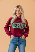 Miss Merry Christmas Velvet Sweatshirt