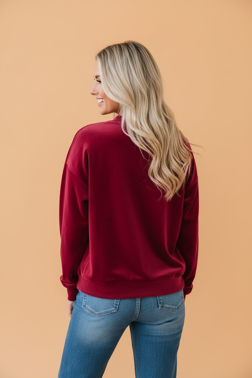 Miss Merry Christmas Velvet Sweatshirt