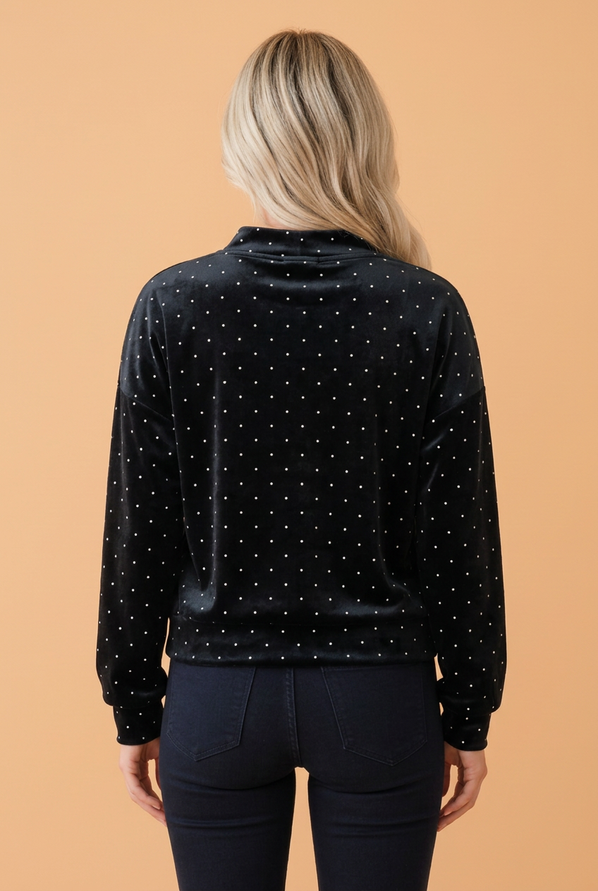 The Harper Polka Dot Velvet Sweatshirt