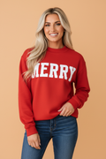 The MERRY/CHRISTMAS Reversible Mock Neck Sweatshirt