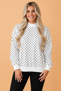 The Kingsley Polka Dot Mock Neck Sweatshirt