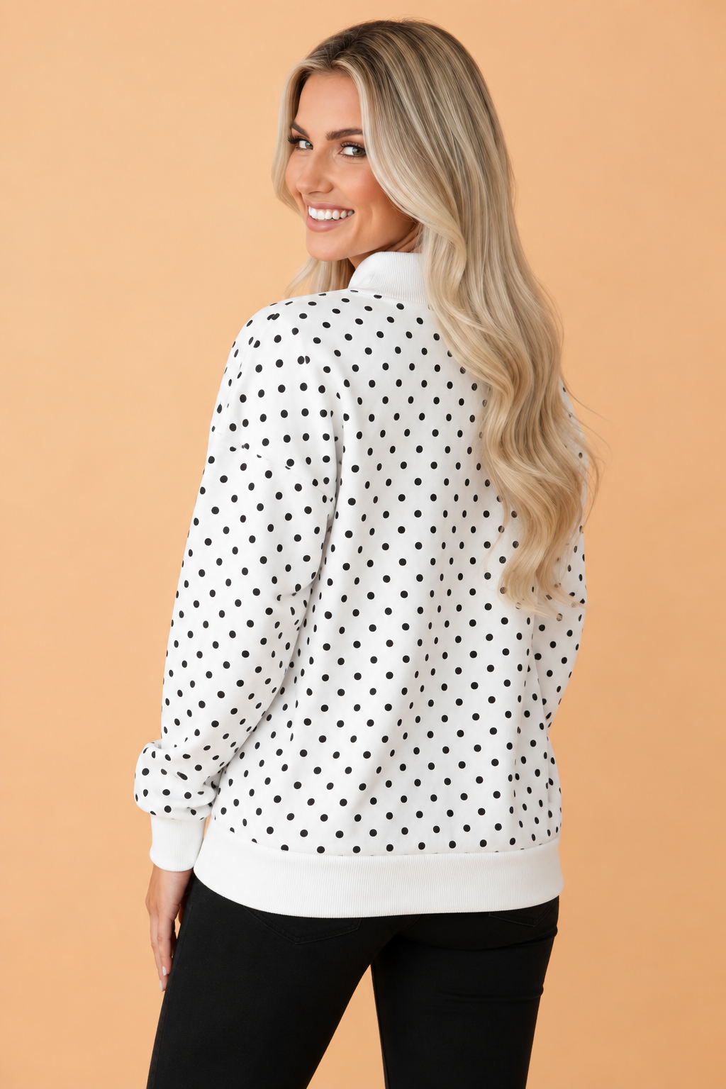 The Kingsley Polka Dot Mock Neck Sweatshirt
