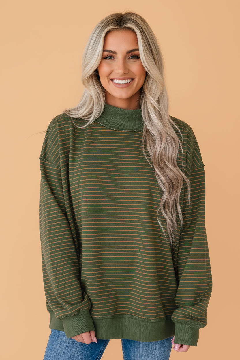 The Olive Kate Stripe Oversized Sweatshirt