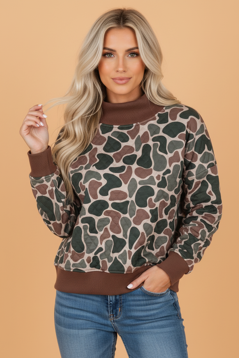The Kendall Camo Quilted Sweatshirt