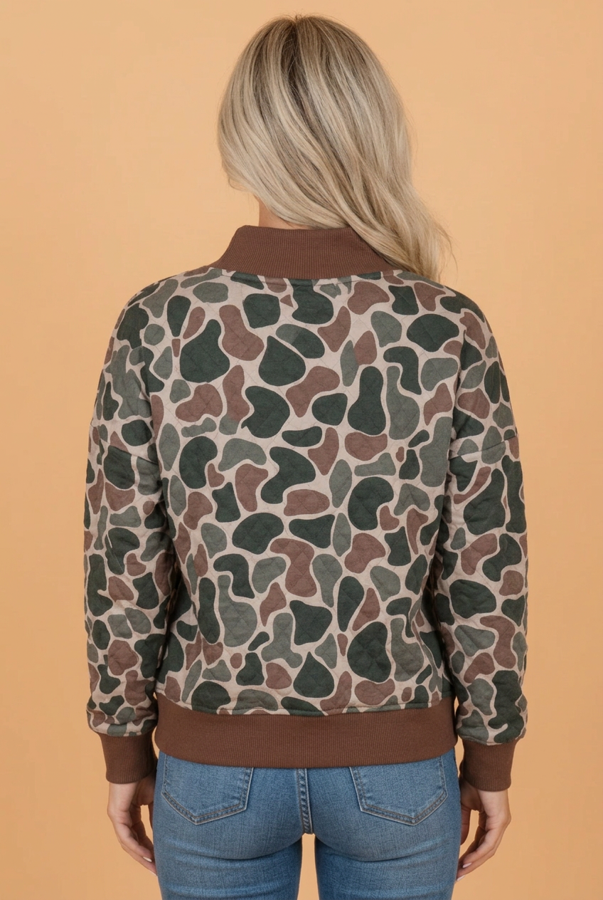 The Kendall Camo Quilted Sweatshirt
