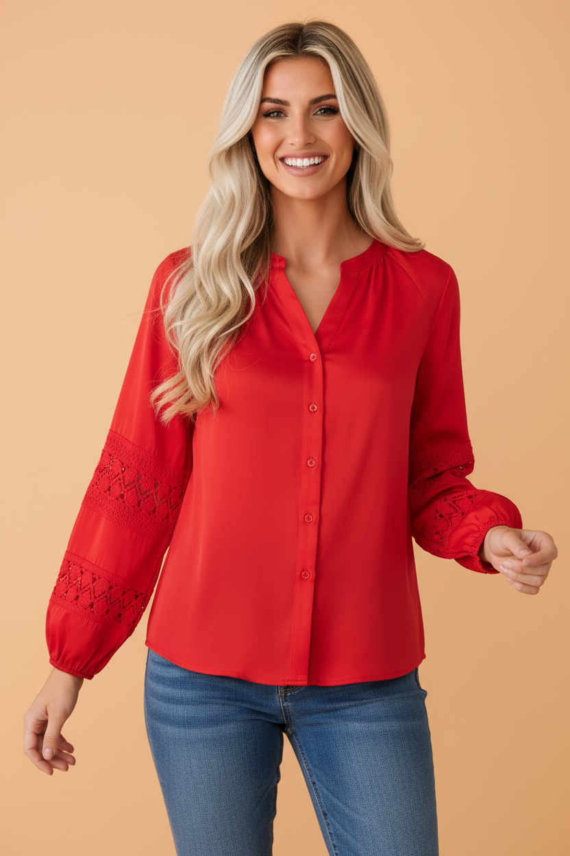 The Ruby Kate Lace Sleeve Top