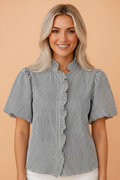 The Taylor Mae Stripe Ruffle Shirt