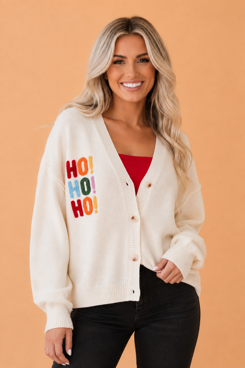 The Hattie Ho Ho Ho Merry Christmas Cardigan