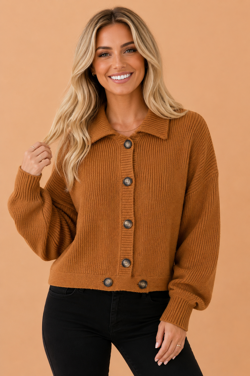 The Remi Knit Collared Cardigan