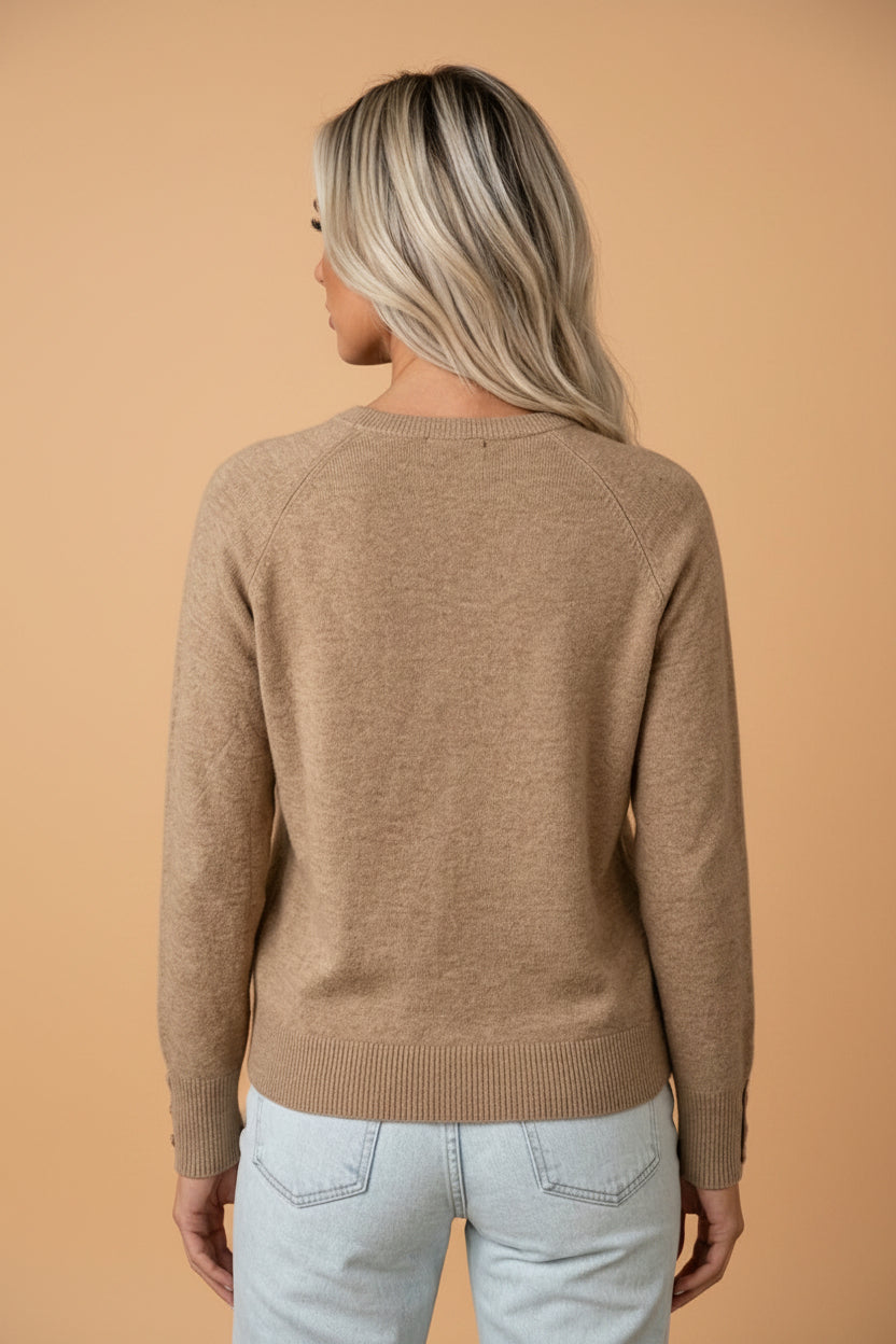 The Elodie Button Cuff Sweater