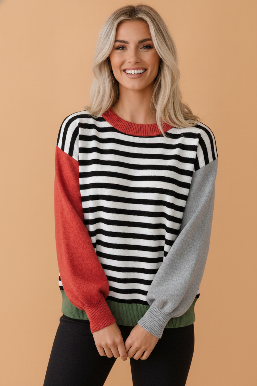 The Collins Colorblock Stripe Sweater