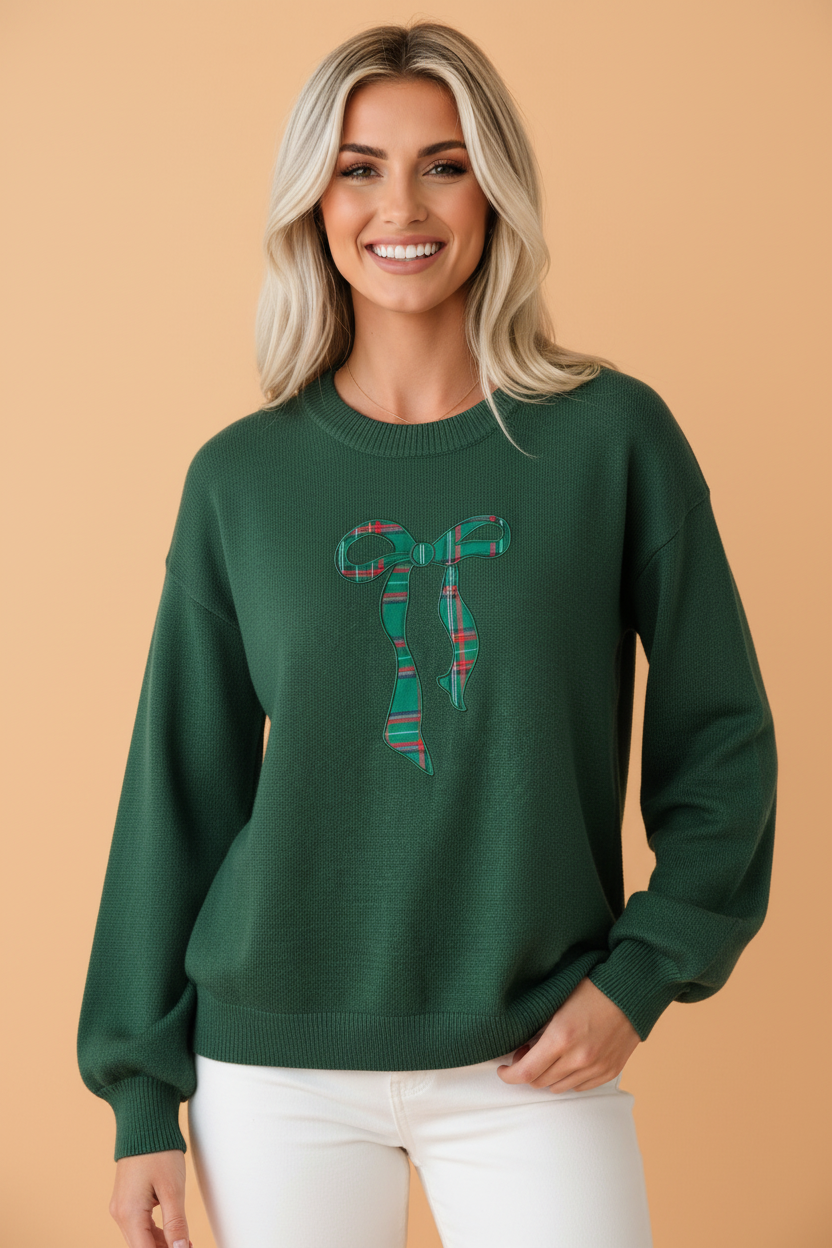 The Holiday Glow Bow Tie Back Sweater