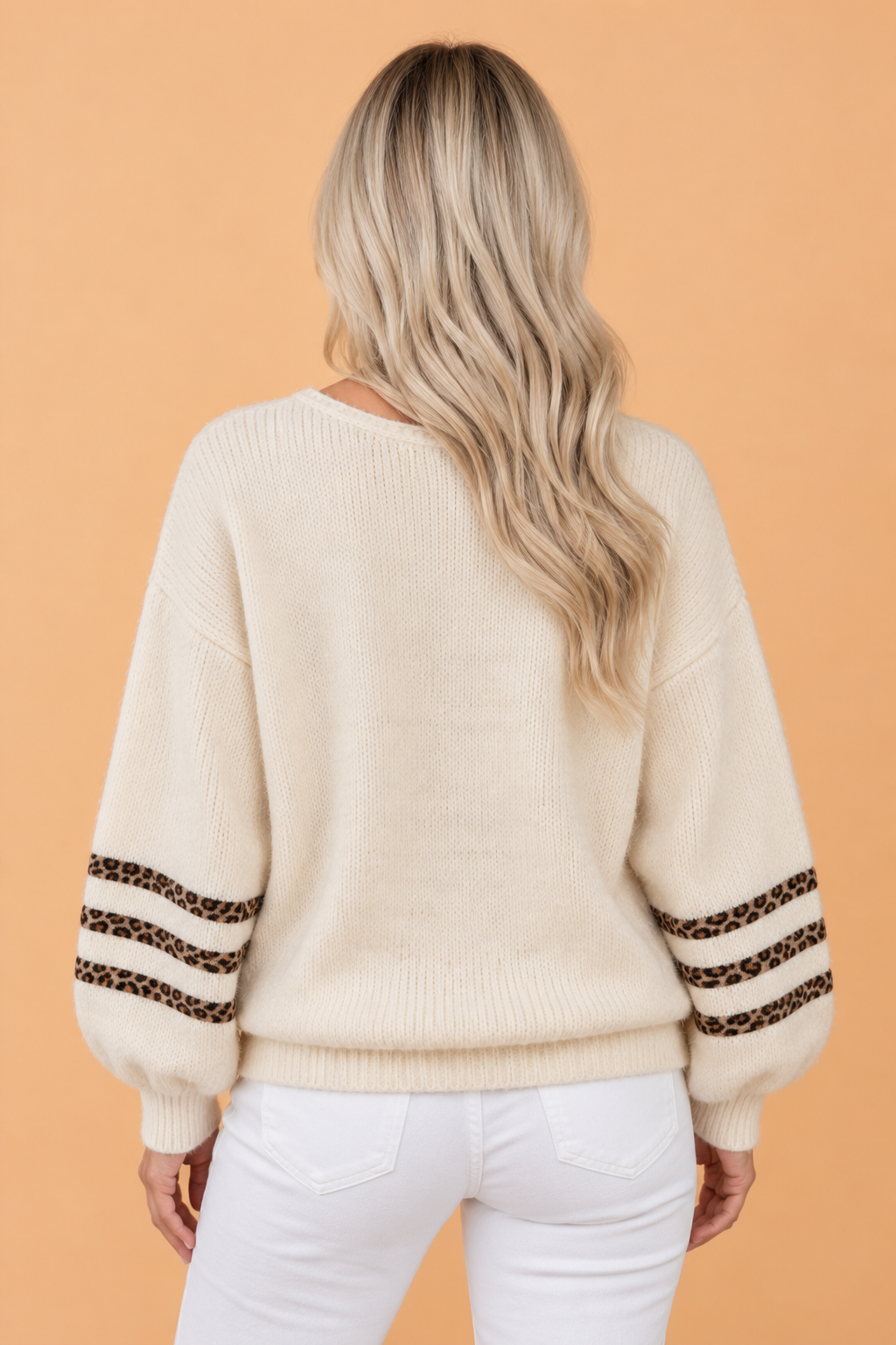 The Sutton Leopard Trim Sweater