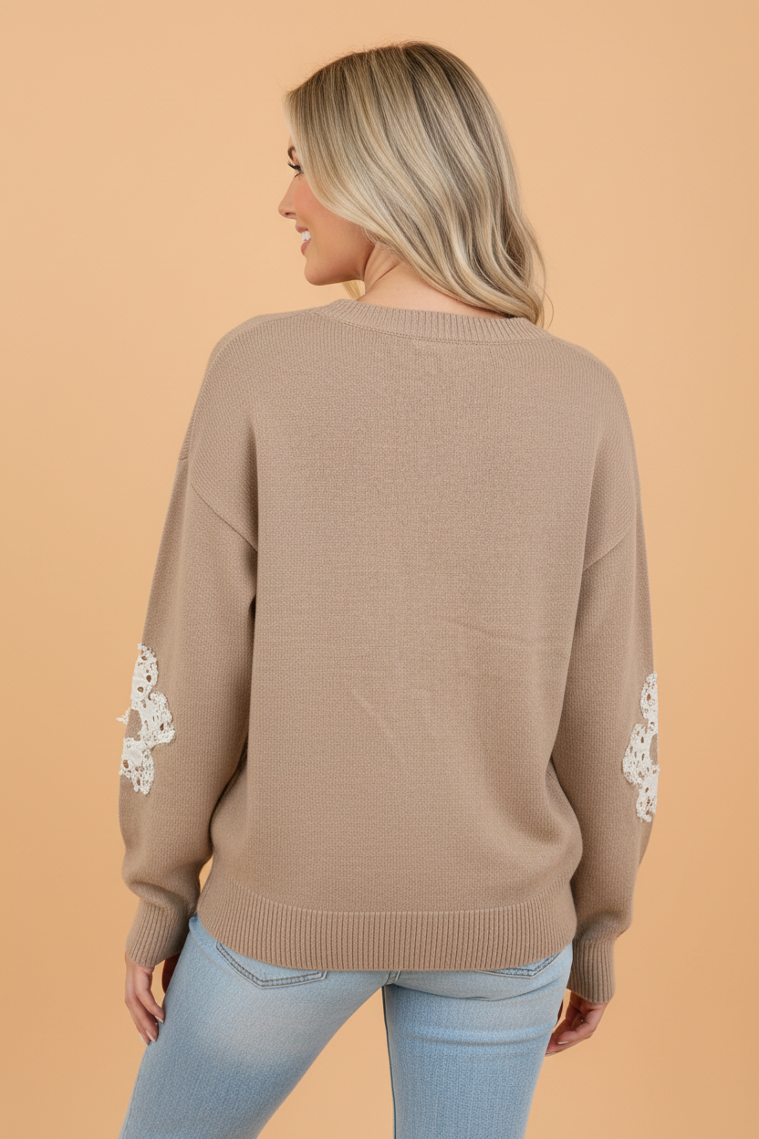 The Elsie Floral Beaded Sweater