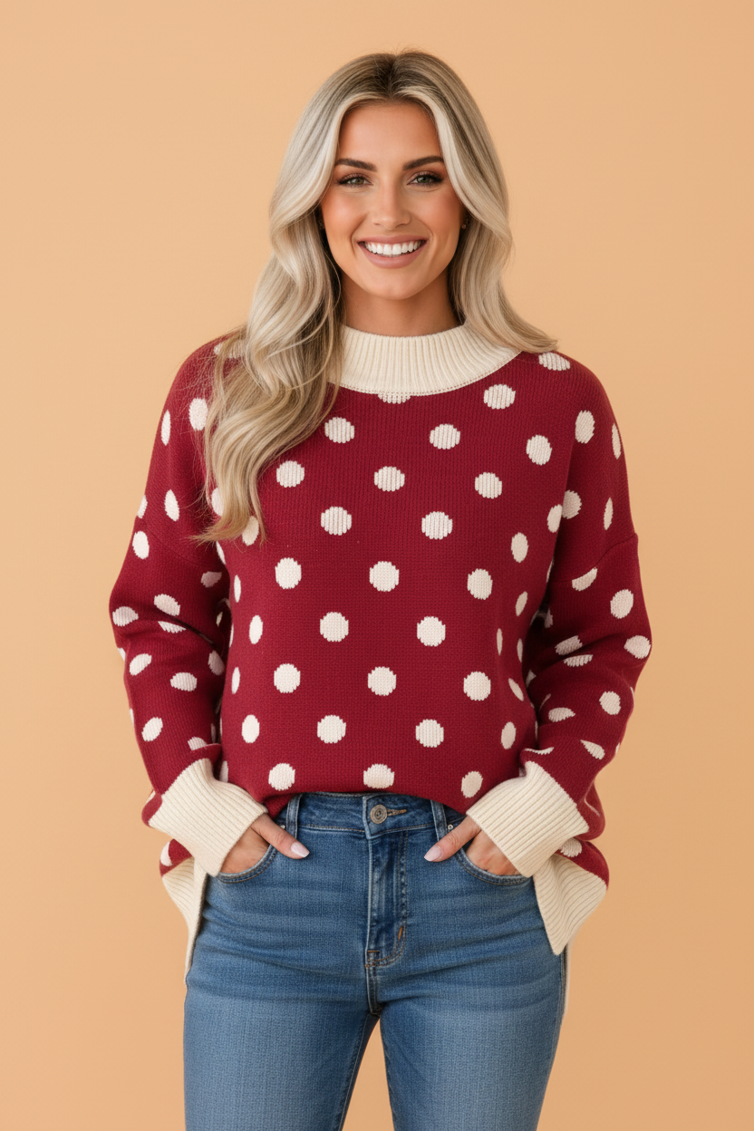 The Shiloh Polka Dot Sweater