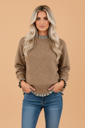 The Nylah Gingham Ruffle Sweater