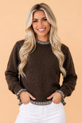 The Colette Gingham Ruffle Sweater