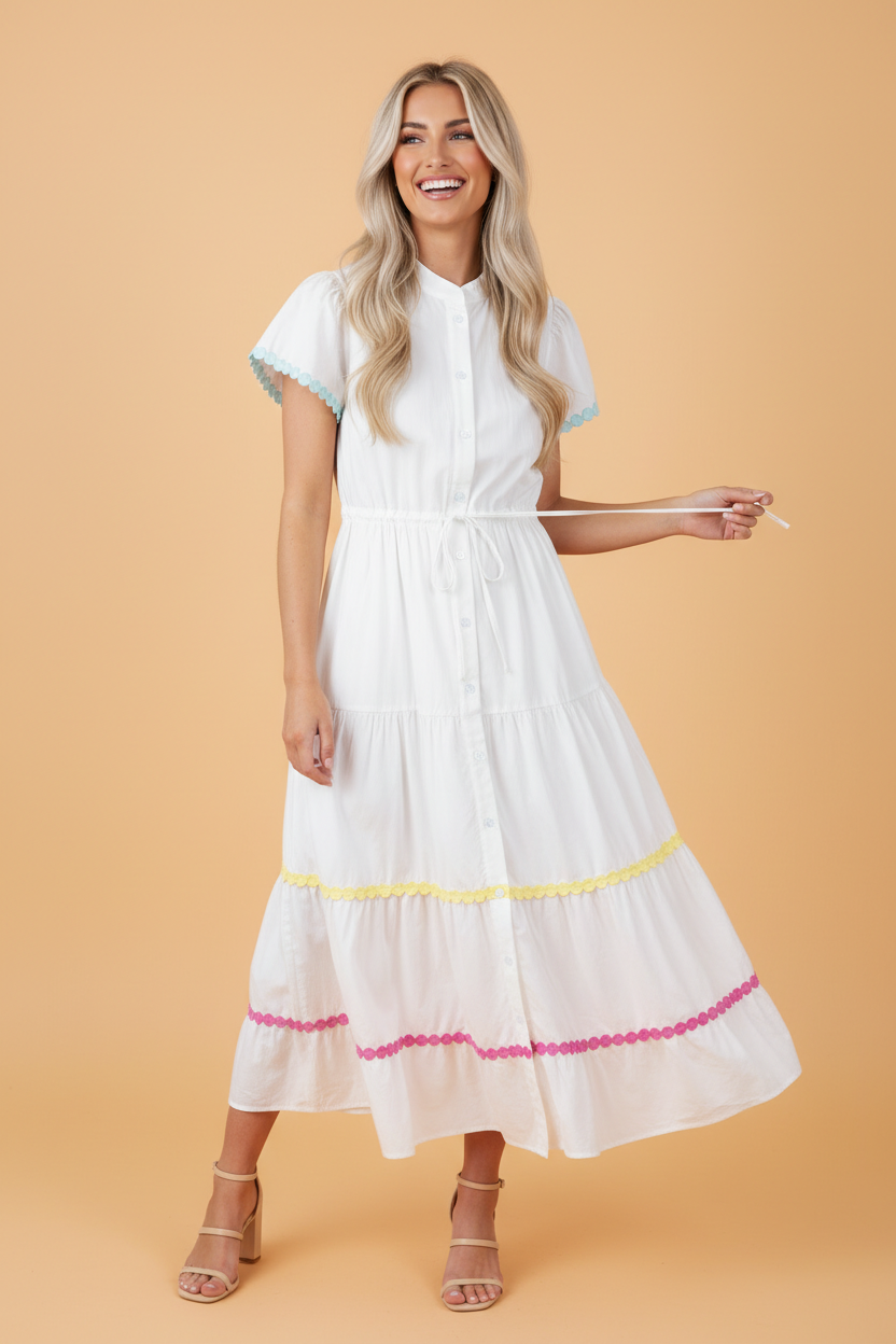 The Hallie Rae  Ricrac Trim Dress