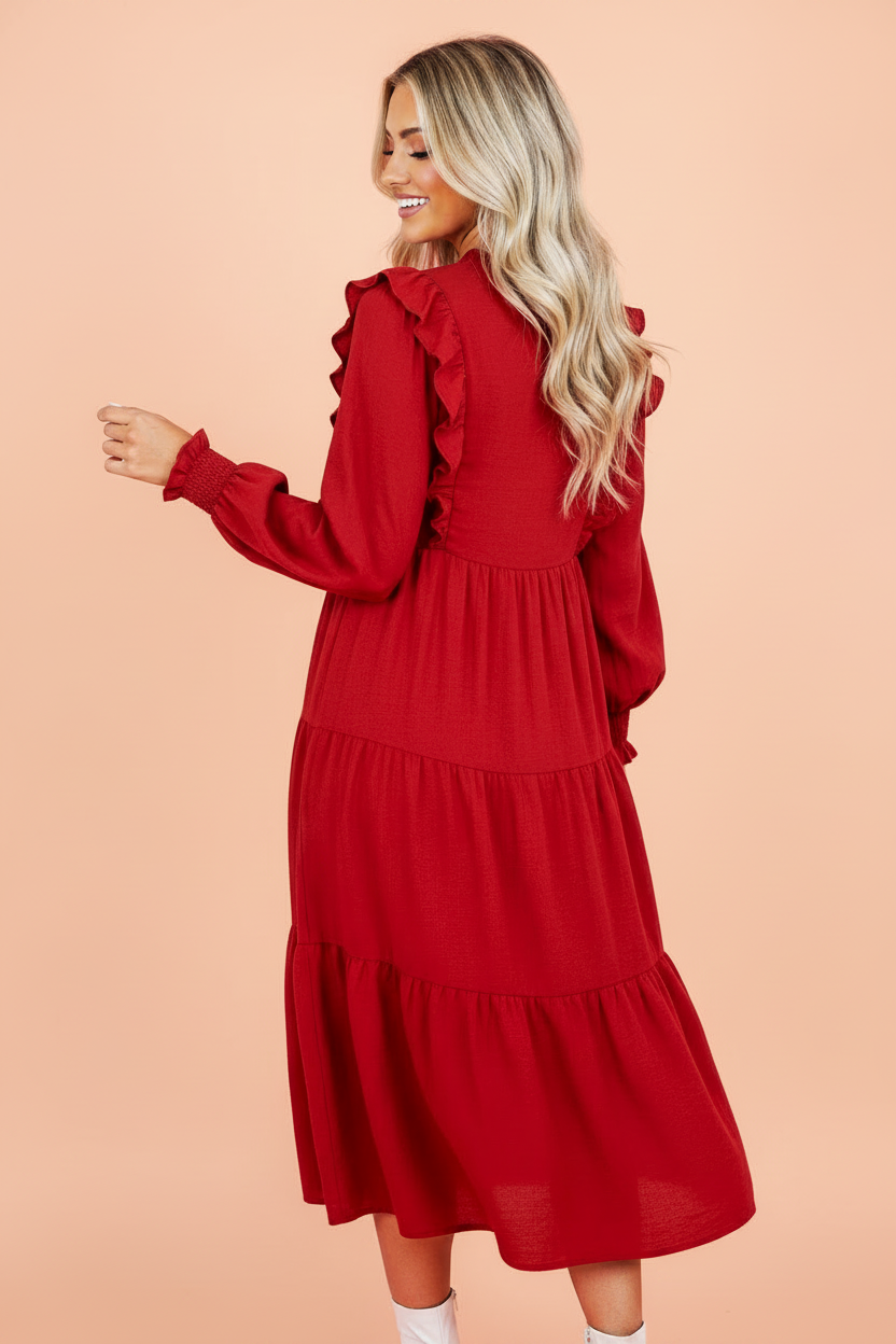 The Kinglsey Rose Ruffle Dress