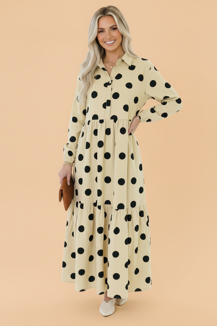 The Lottie Polka Dot Midi Dress