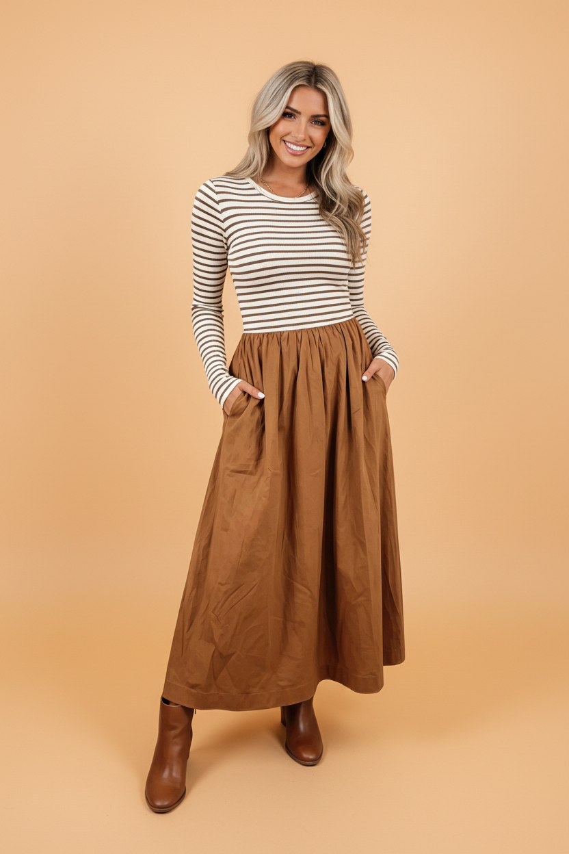 The Clara Stripe Maxi Dress