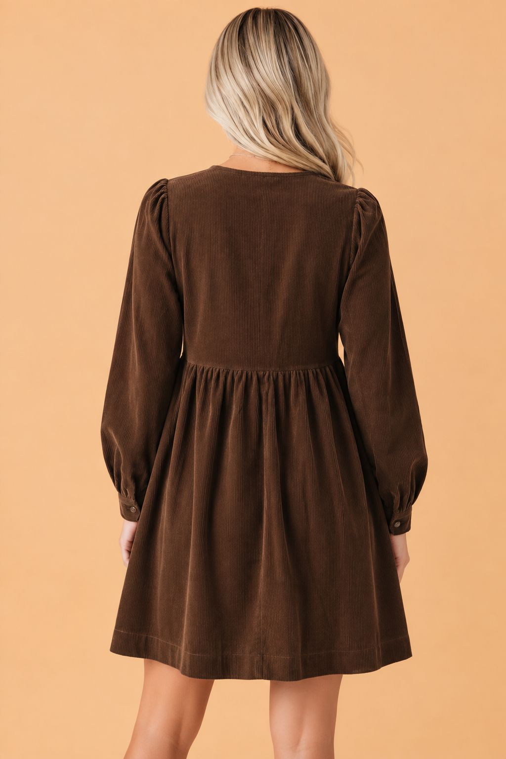 The Bronwyn Bow Tie Front Corduroy Dress