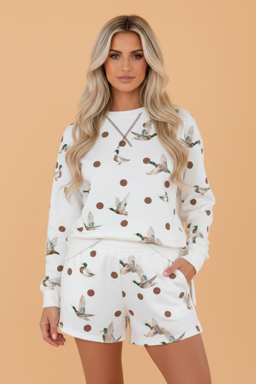 The Mya Mae Mallard Polka Dot Lounge Set