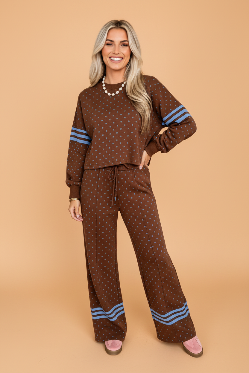 The Baylor Polka Dot Lounge Set