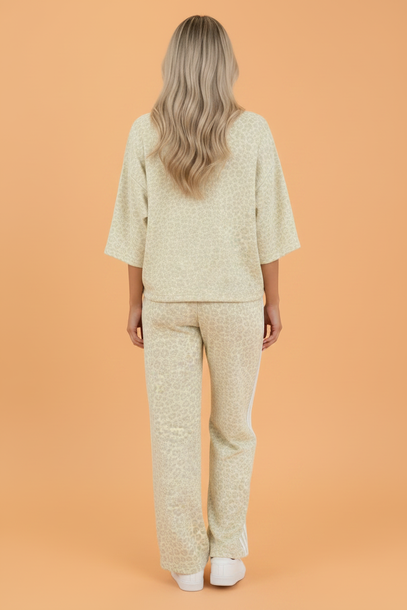 The Willa Kate Leopard Varsity Stripe Lounge Set