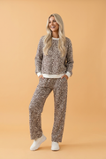 The Madeline Leopard Bow Embroidered Lounge Set