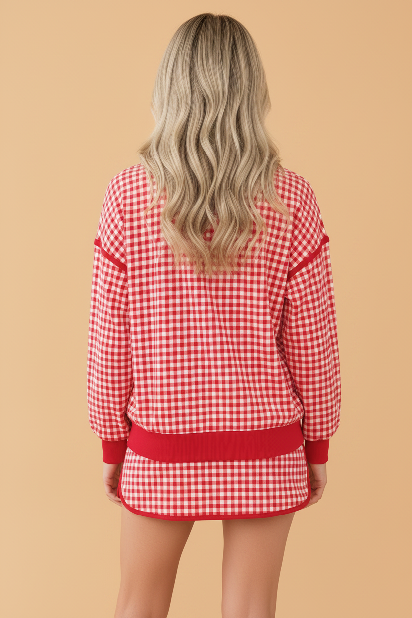 The Gemma Gingham Lounge Skort Set