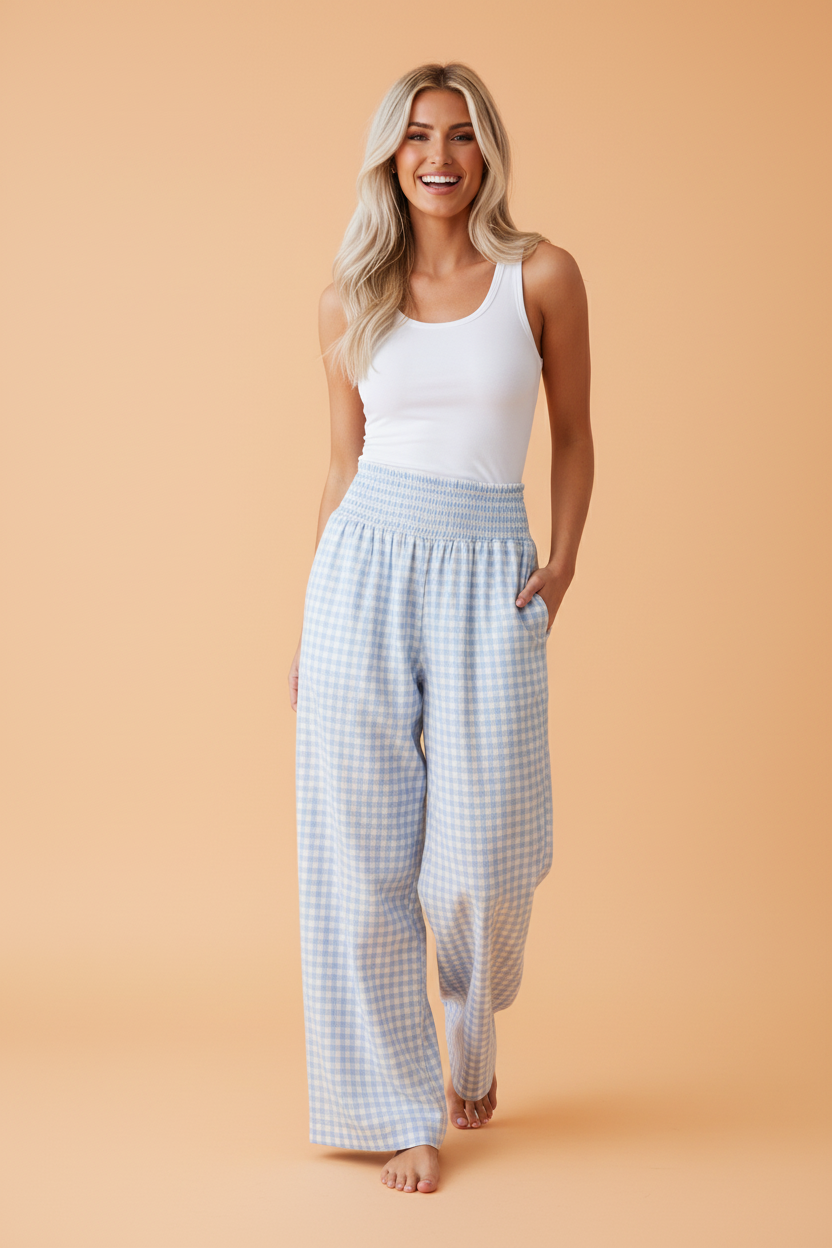 The Gemma Gingham Plaid High Waist Pants