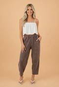The Brooklyn Mineral Wash Elastic Waist Pants