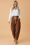 The Clara Jane Corduroy Barrel Pants