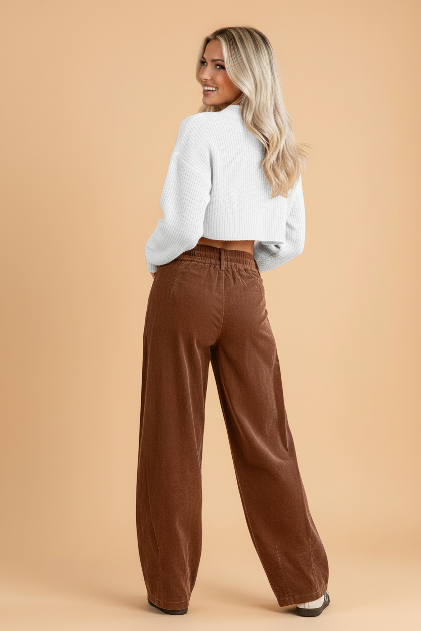 The Clara Jane Corduroy Barrel Pants