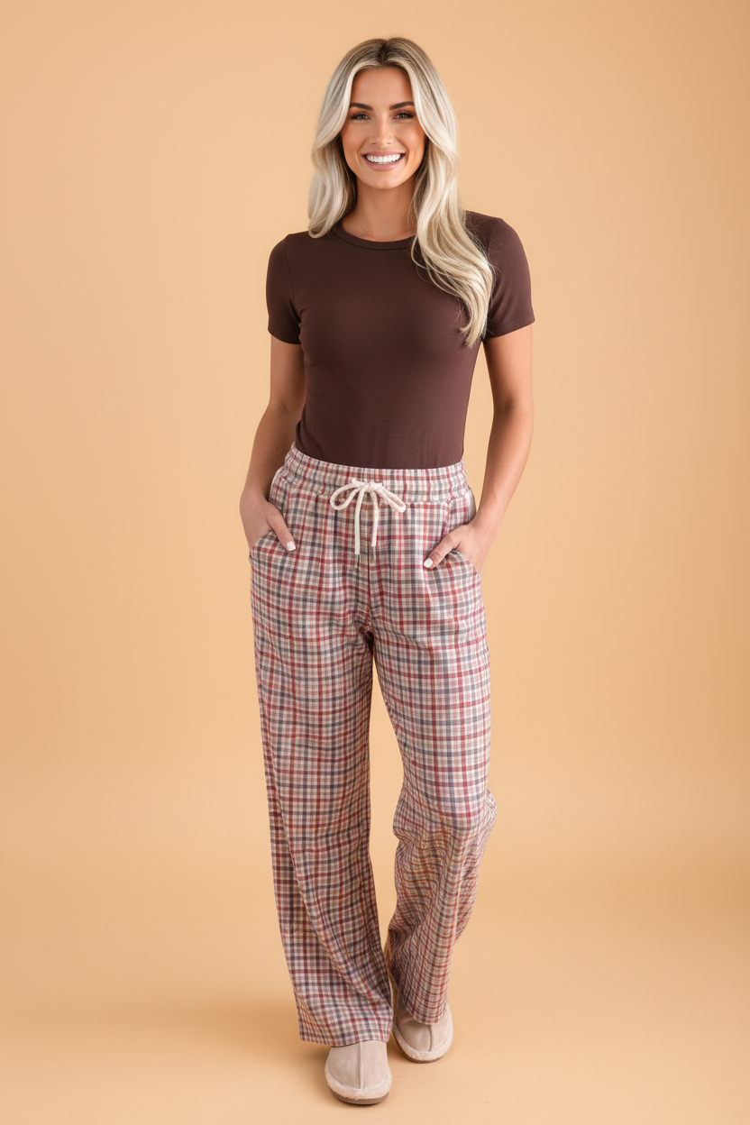 The Aspen Plaid Wide Leg Pants