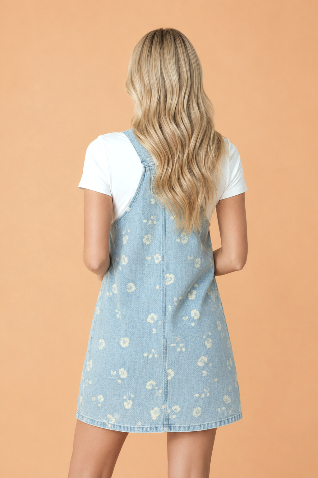 The Elle Floral Denim Overall Dress