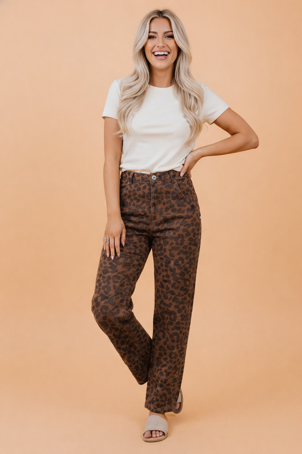 The Olivia Leopard Barrel Jeans