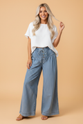 The Delilah Pleated Wide Leg Jeans