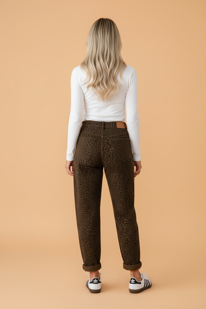 The Teagan Leopard Denim Jeans