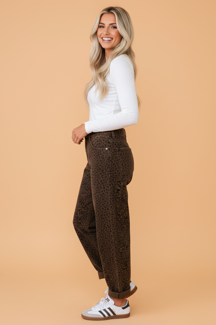 The Teagan Leopard Denim Jeans