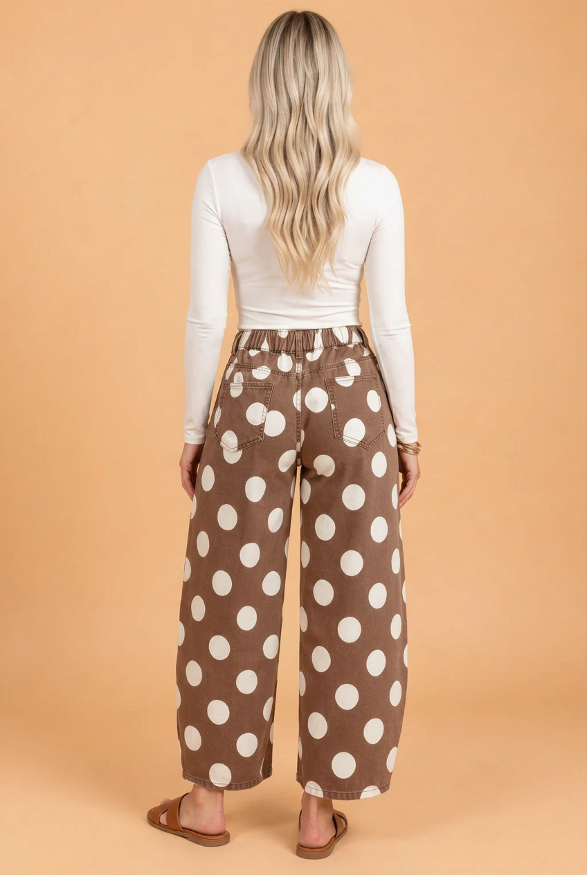 The Poppy Jane Polka Dot Barrel Jeans