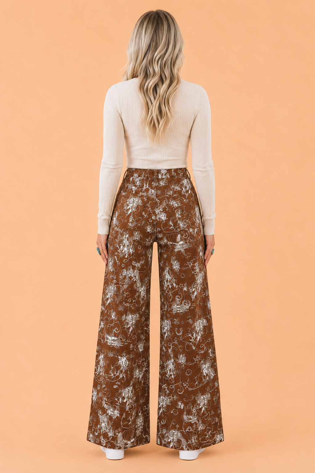 The Juniper Printed Wide Leg Jeans